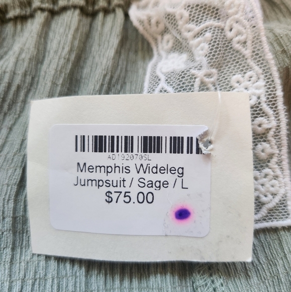 NWT SADIE AND SAGE MEMPHIS WIDE LEG JUMPSUIT SIZE LARGE - Picture 12 of 14